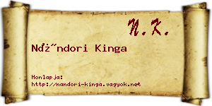 Nándori Kinga névjegykártya